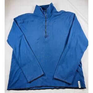 Tommy Jeans 1/4 Zip Pullover XXL Blue Cotton Sweatshirt Mens